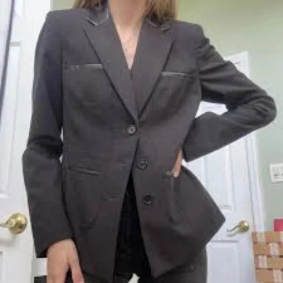 Anne Klein black classic zipper pocket suit jacket size - Picture 1 of 5